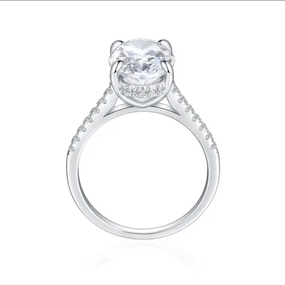 NEW 925 Silver Band Diamond Engagement Wedding Ring - Picture 12 of 16